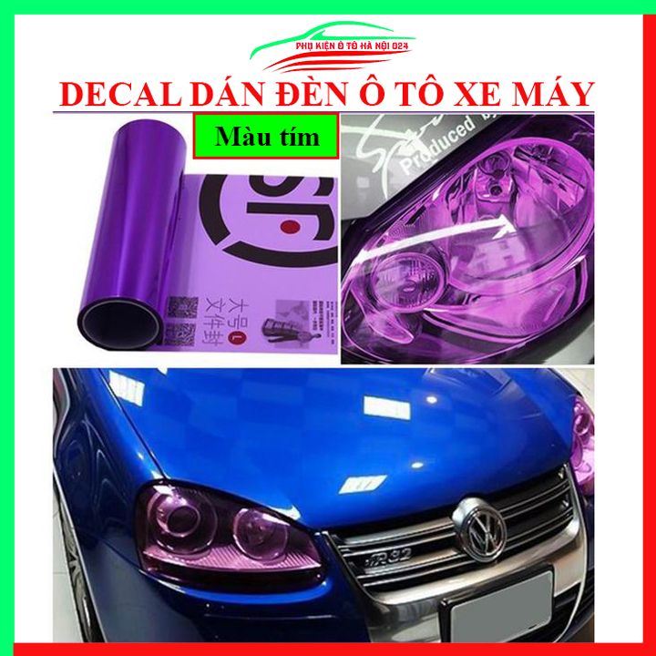 Phim decal dán chóa đèn ô tô, xe máy màu tím 30x60cm, film dán chống xước, tạo màu trang trí xe cực đẹp