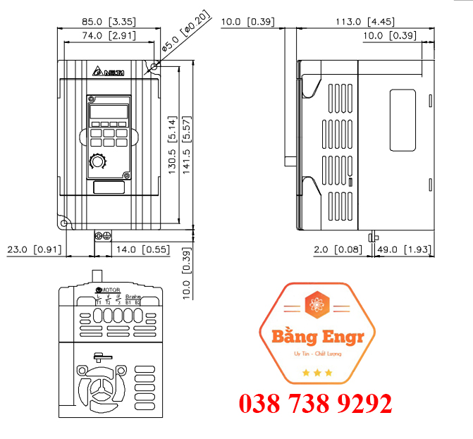 Biến tần Delta VFD-M vào 3 pha 380v Ra 3 pha 380v