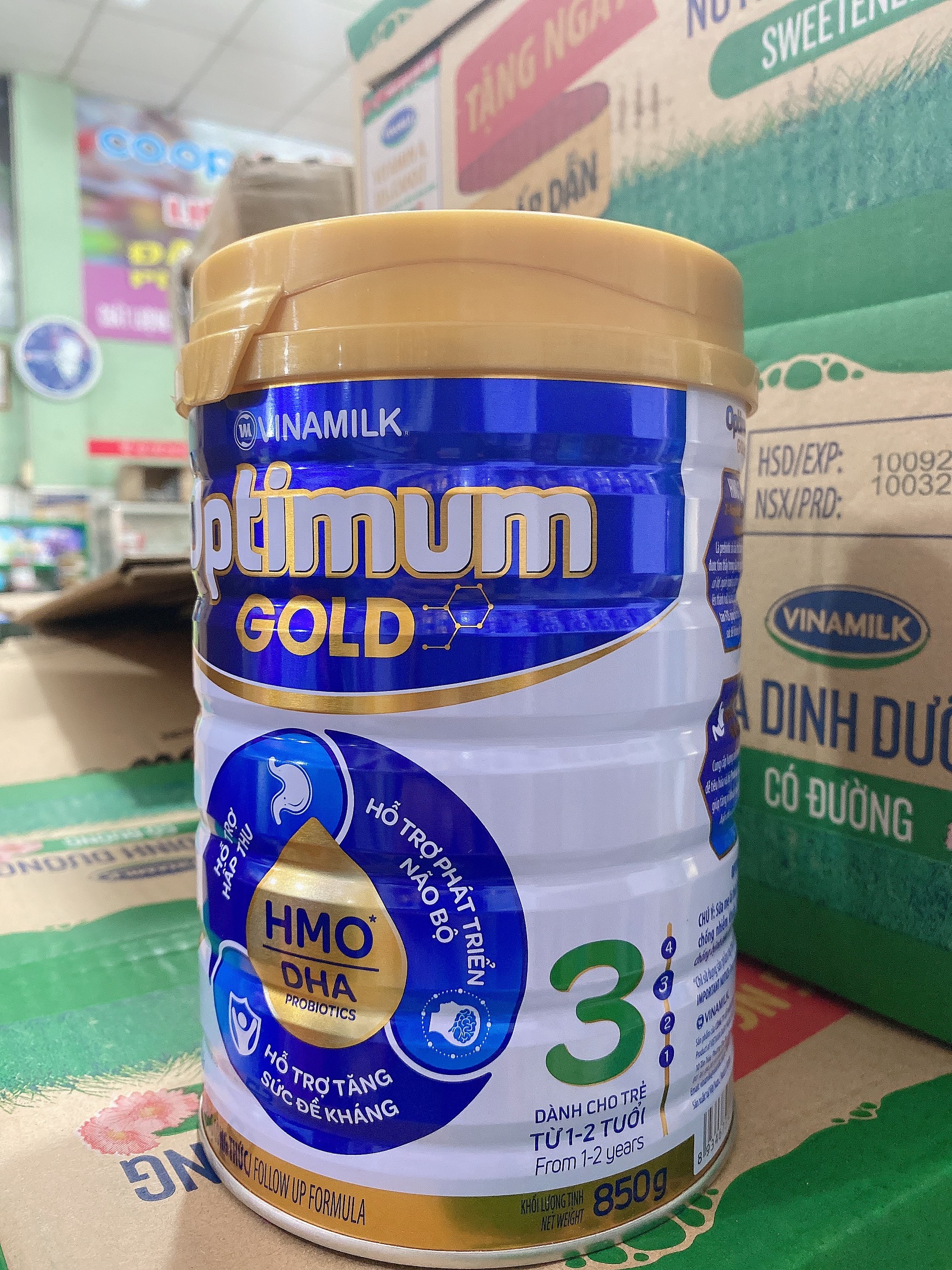 Sữa Bột Vinamilk Optimum Gold 3 Lon 850g - Dành cho bé 1-2 tuổi - HSD luôn mới