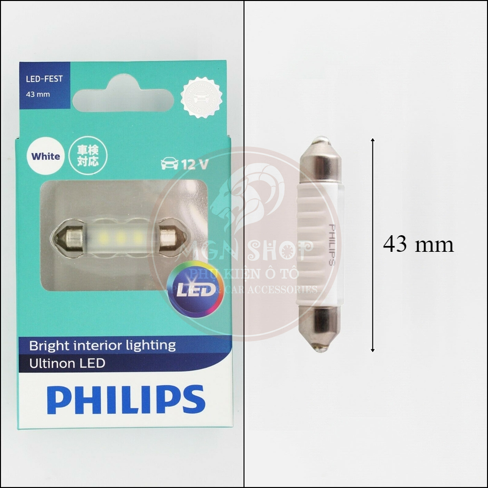 Đèn Philips Ultinon Essential LED [Festoon 30mm 38mm 43mm] [01 bóng/bộ] dành cho ô tô 6000K
