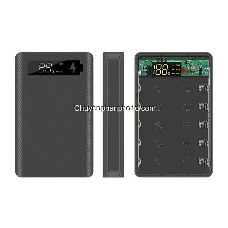 Box sạc dự phòng 5 cell sạc nhanh QC, PD