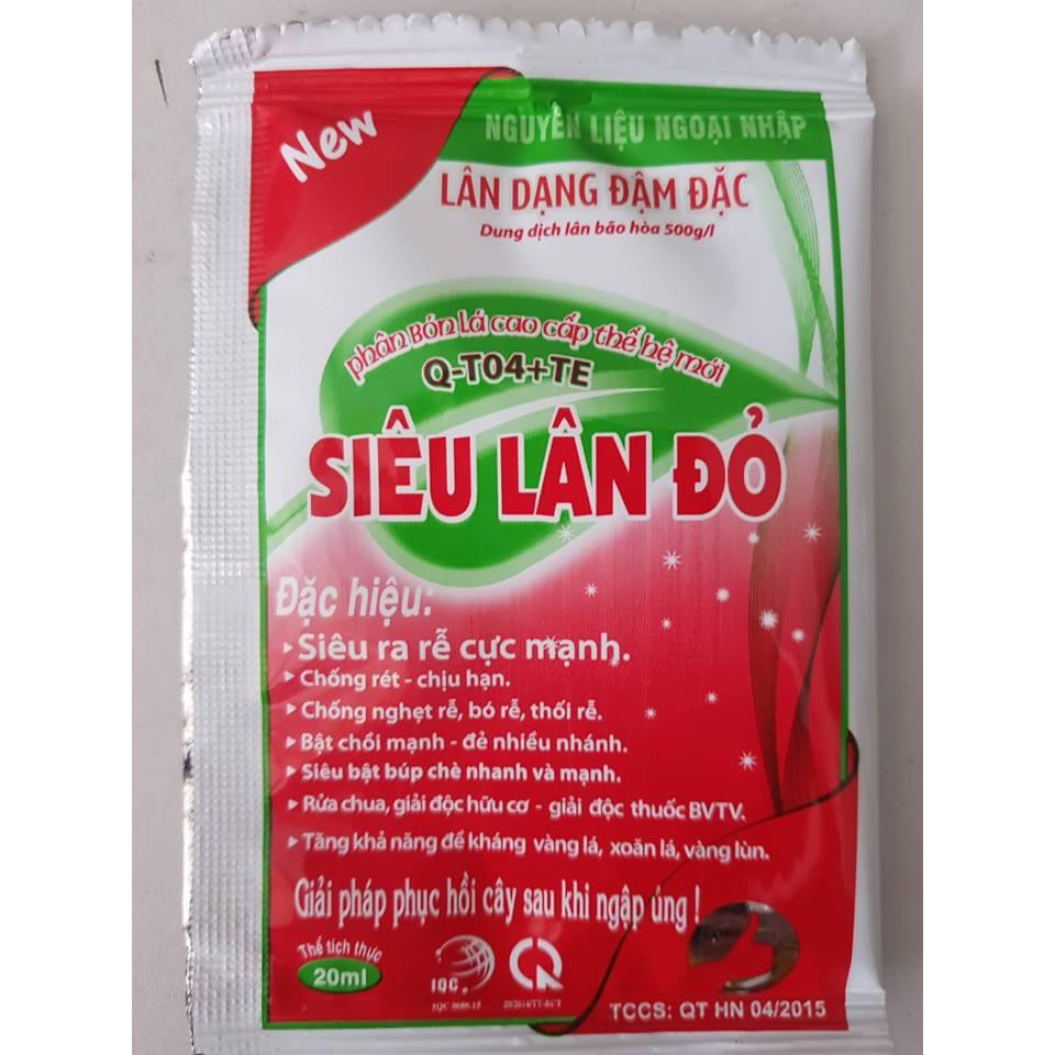 10 gói Phân bón siêu lân đỏ dạng dung dịch gói 20ml