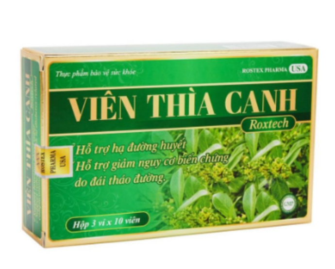 VIÊN THÌA CANH Roxtech hỗ trợ hỗ trợ giảm đường huyết, giảm mỡ trong máu, cao huyết áp cho người mắc bệnh tiểu đường