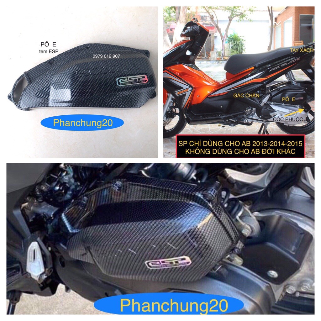 Ốp bầu e dùng cho đời xe ab 2013 2014 2015 cacbon
