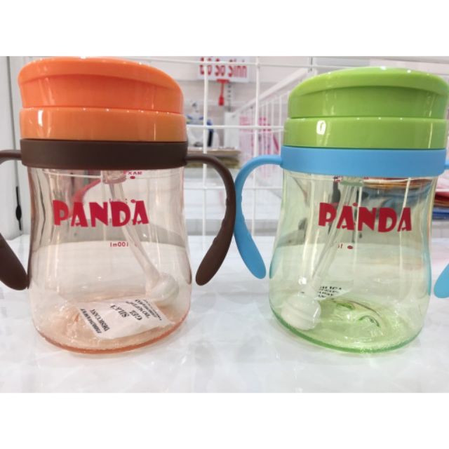 [Siêu Rẻ] Bình Uống Nước Ống Hút Panda 330ml Cho Bé Siêu Đẹp