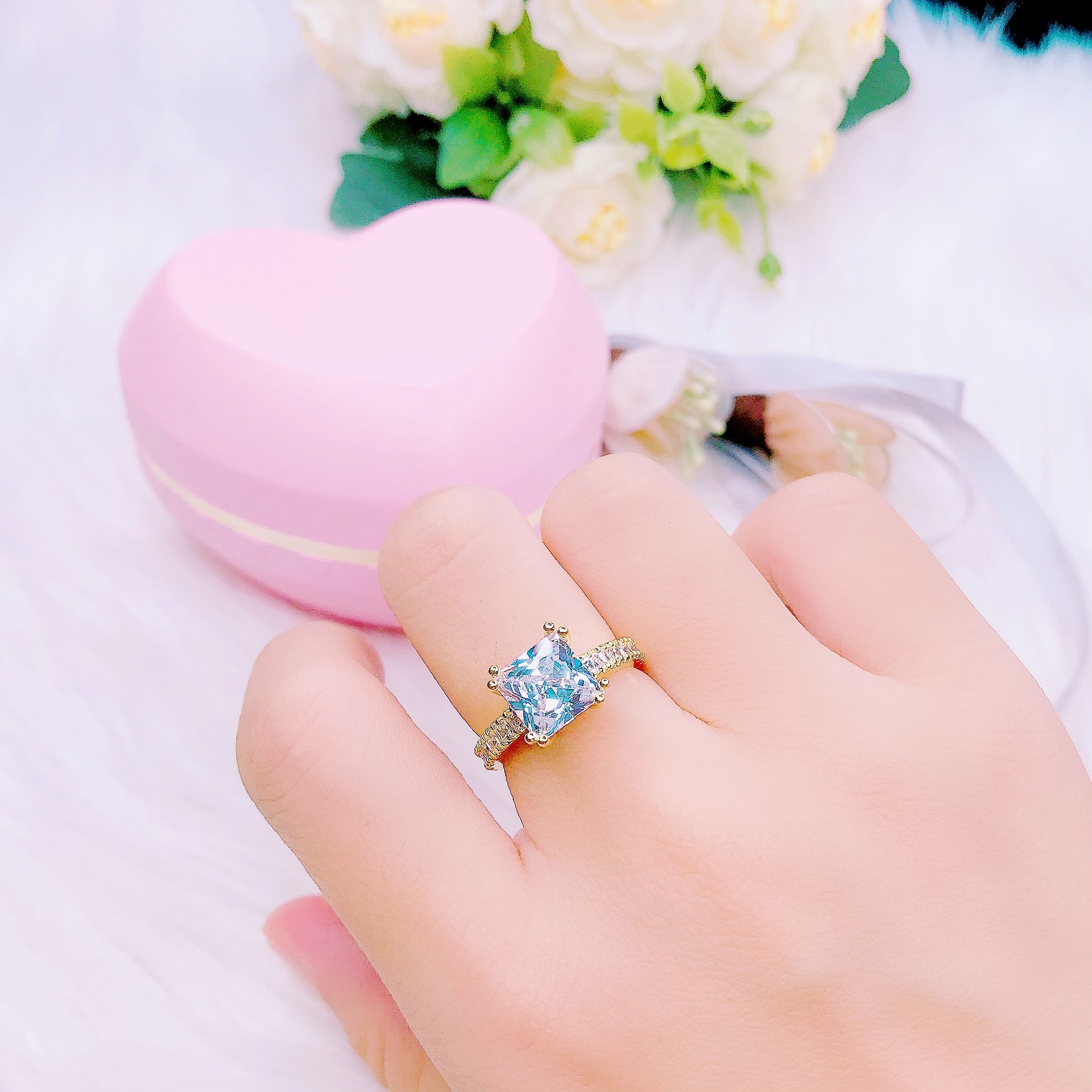 [HCM]Nhẫn nữ nhẫn đá tròn Trang Sức Miga N134
