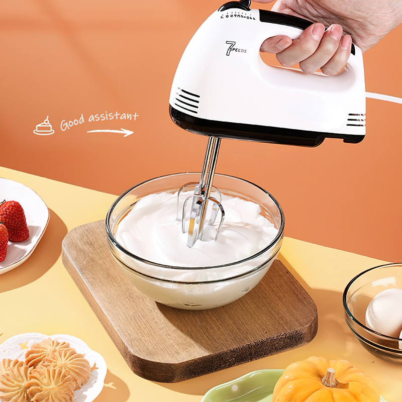 Premium 7 speed 120W mini portable egg beater dough mixer eggbeater docking station dough mixer-Hause