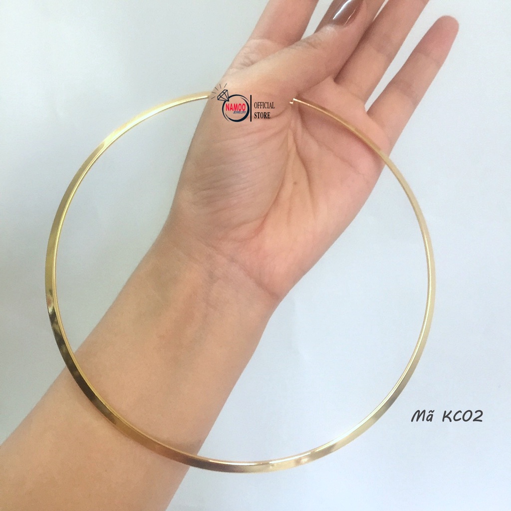 Kiềng Trơn KC02, Kiềng Cổ Nữ Mạ Vàng (1 chiếc)