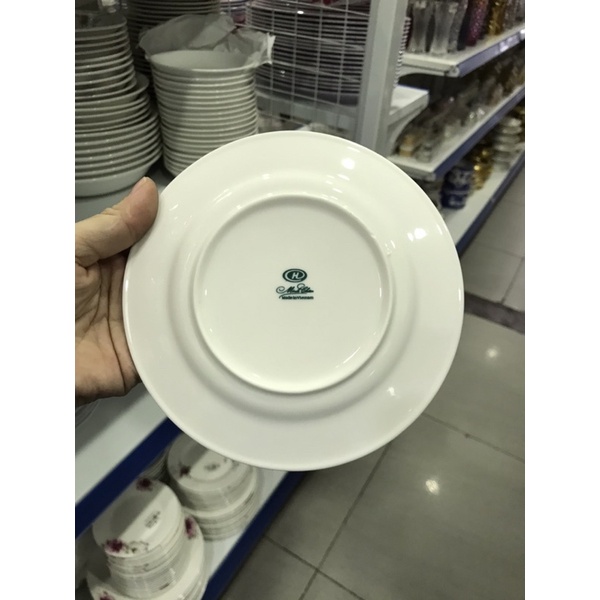 Dĩa Cạn Trắng Minh Châu Đủ Size, Dĩa Đựng Đồ Ăn, Dĩa Sứ Men Sứ Trắng, Dày Dặn MTA-MART2
