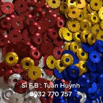 Lông đền nhôm CNC 6ly tăng màu sắc nổi bật cho xe