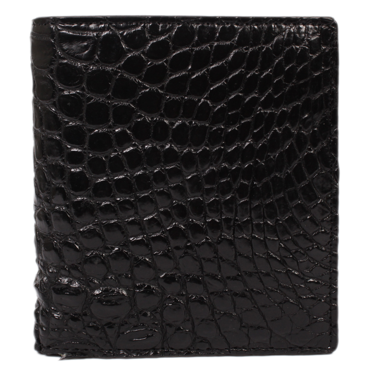 Men's black crocodile leather wallet
