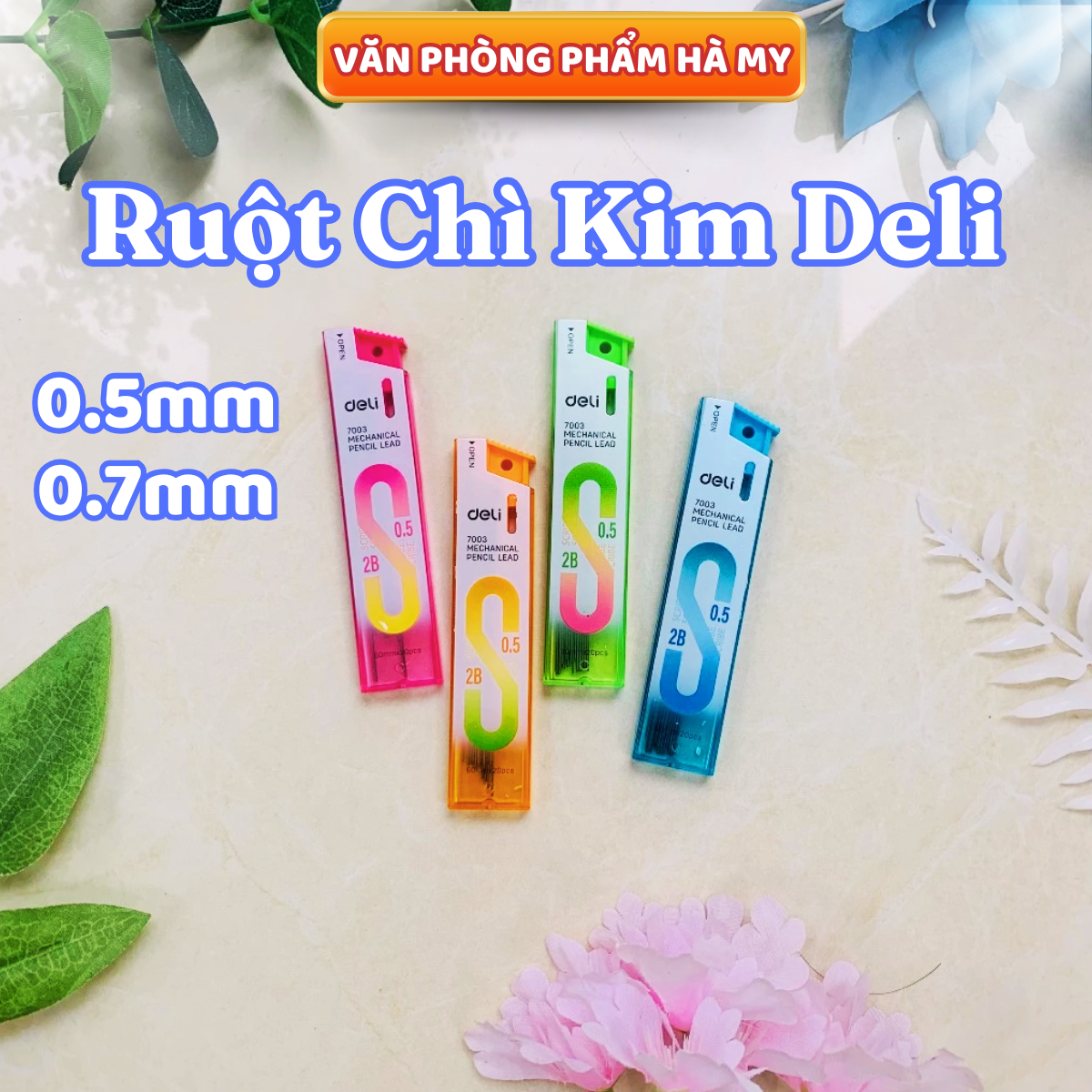 Ruột bút chì kim E7003/E7004 Deli, ngòi chì kim, lõi chì bấm nhỏ gọn tiện lợi