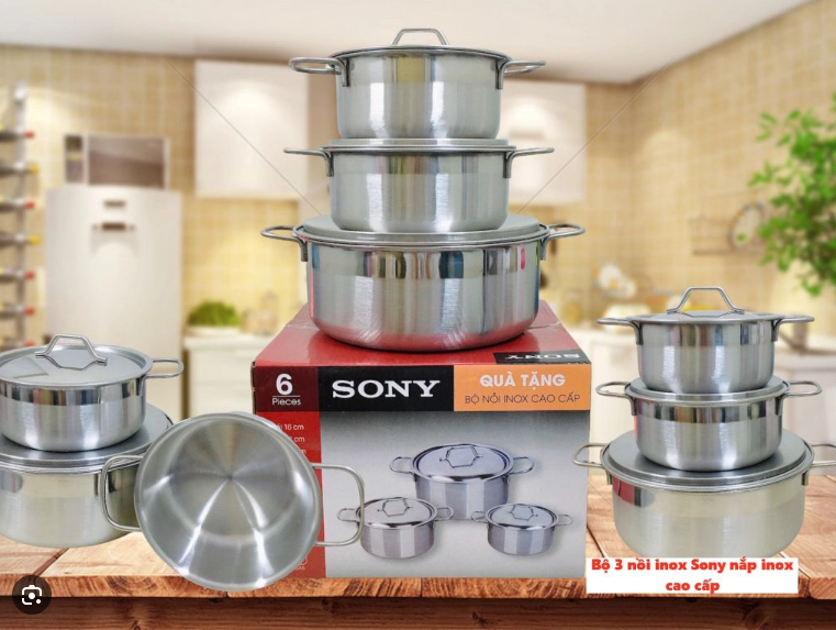 Bộ 3 nồi inox Sony loại xịn