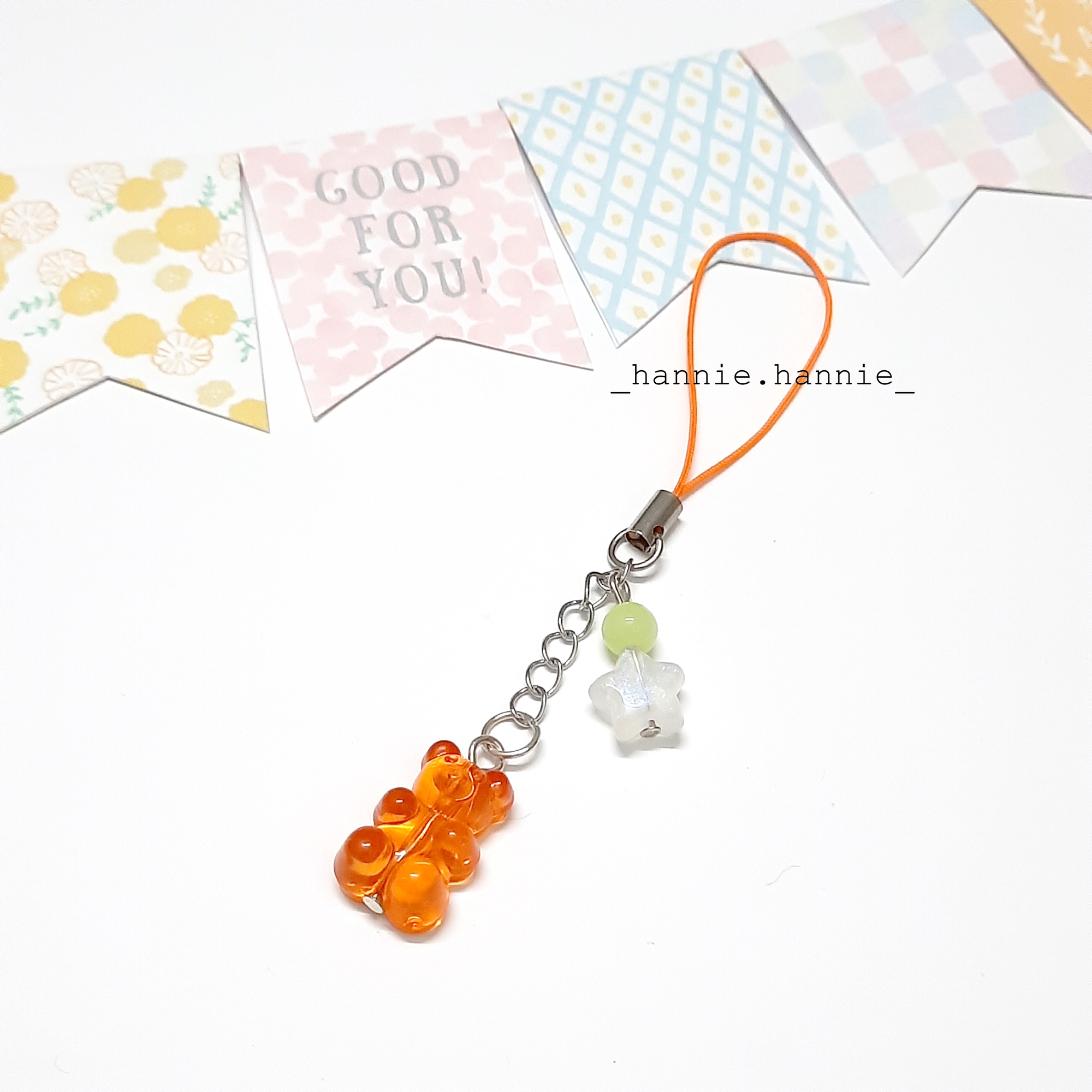 Đọc mô tả - GUMMY BEAR - Móc khóa gấu dây treo điện thoại, usb, máy ảnh, quà tặng handmade (Vàng/Cam/Tím/Hồng/Xanh biển/Xanh lá/Tím)