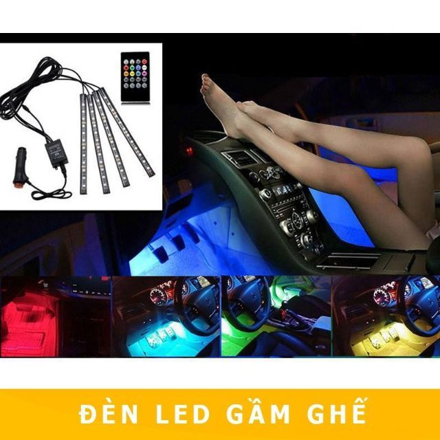 Đèn led gầm ghế 12 mắt led cảm biến âm thanh có điều khiển