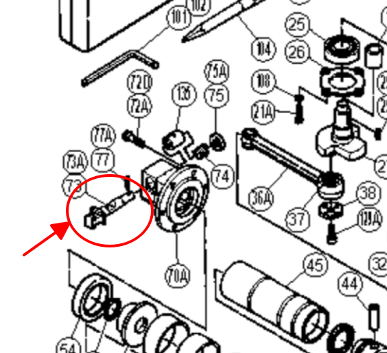Chốt mũi đục Hitachi 65A PH65A bằn thép