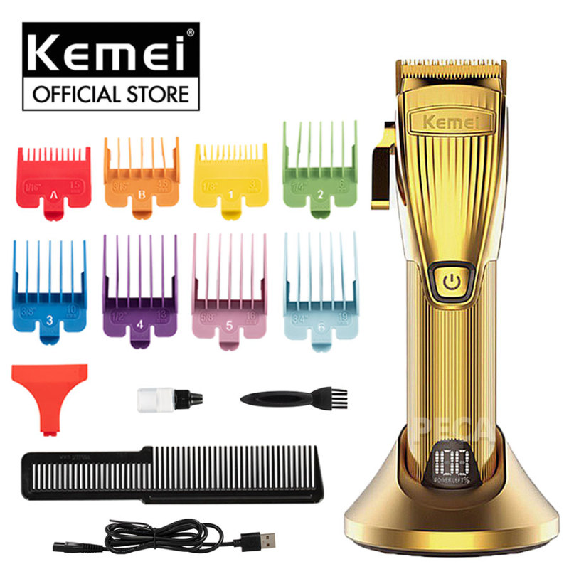 Tông đơ cắt tóc chuyên nghiệp KEMEI KM-3705 công suất mạnh mẽ 10W có màn hình LCD hiển thị thông minh thích hợp sử dụng cắt tóc người lớn và trẻ em, dùng cho barber shop, tiệm tóc, salon giá rẻ