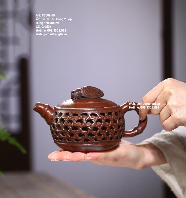 ẤM TỬ SA THỦ CÔNG 2 LỚP - TS009HĐ