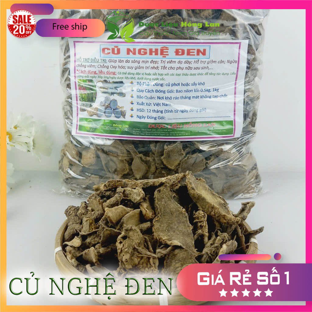 Củ Nghệ Đen khô sắt lát 500gram