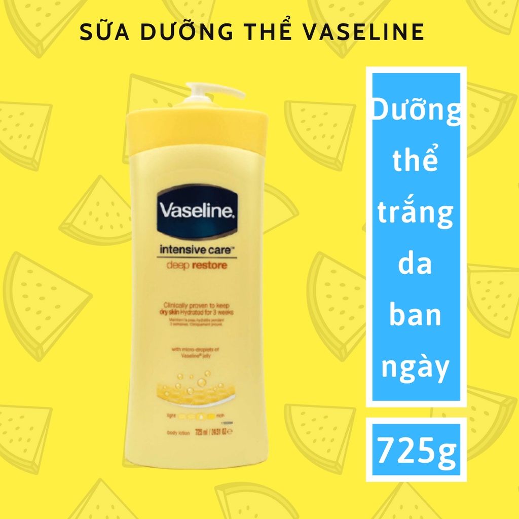 Sữa dưỡng thể VASELINE dưỡng trắng da 725ml (Dưỡng thể ban ngày Vaseline chai hồng/ Vaseline chai vàng)