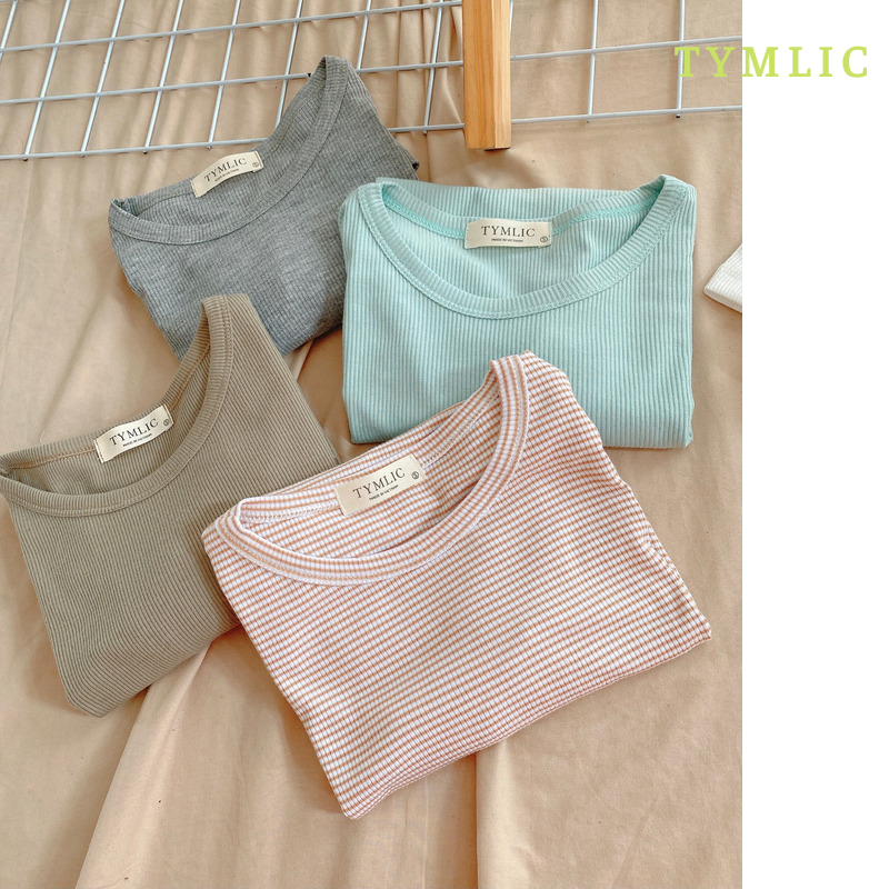 Áo Pull Gân Cổ Tròn Croptop 5 Màu TYMLIC