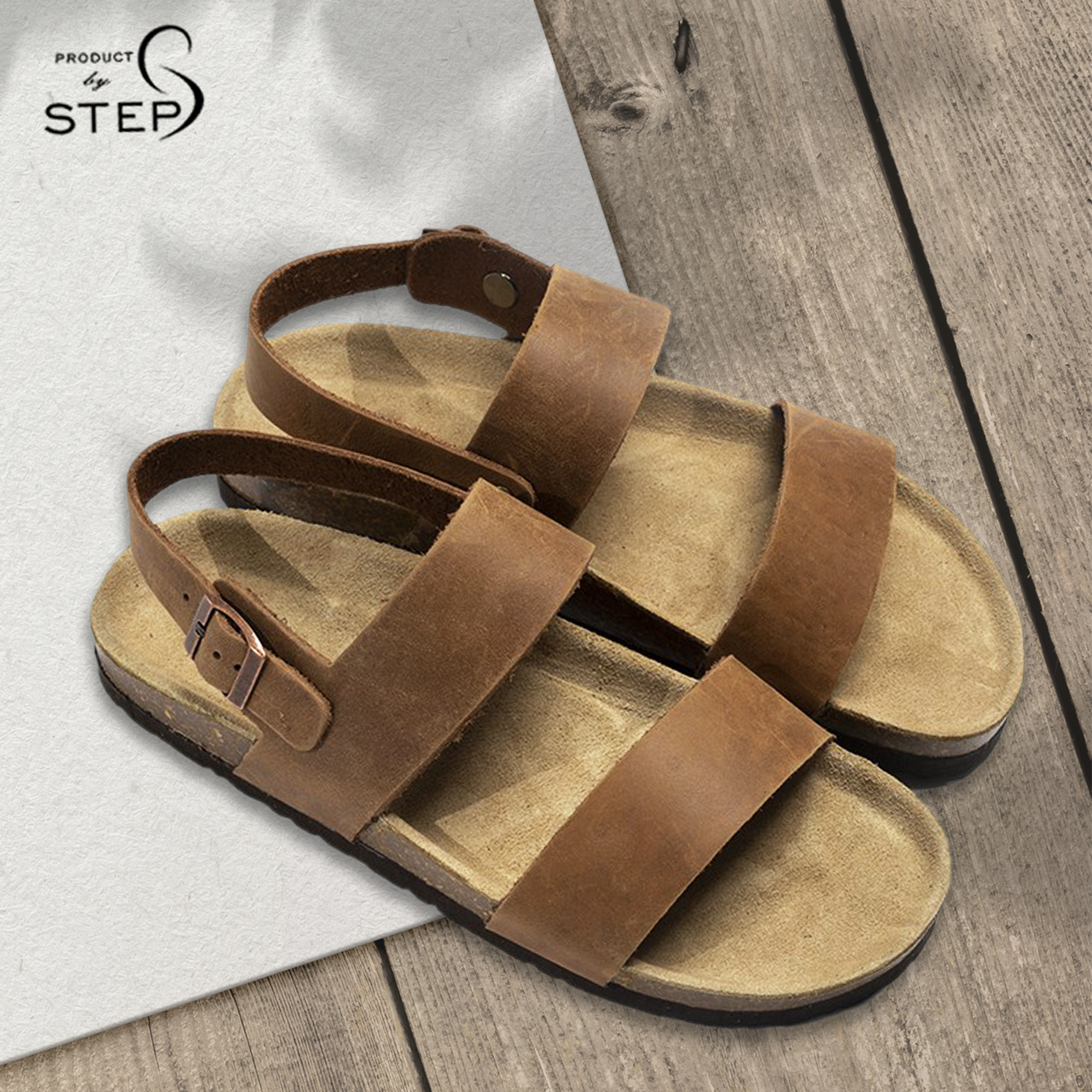 [Sandal] Giày Đế trấu Da thật Quai đôi (size 35-45)