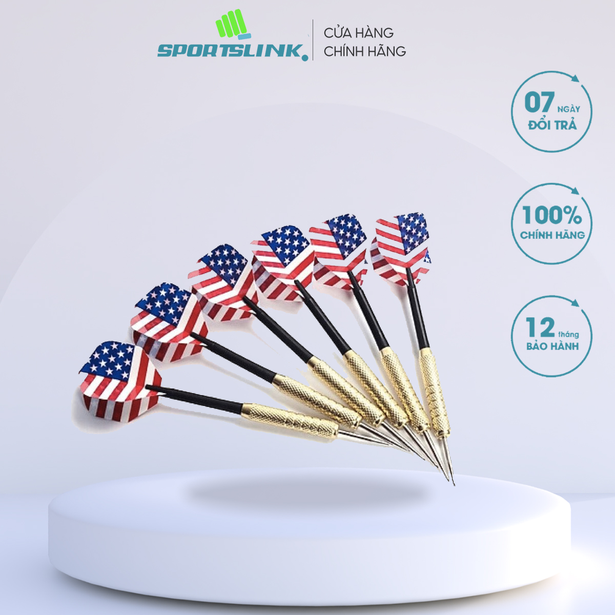 Mũi tên phi tiêu cờ Anh / Mỹ Sportslink chất liệu thép siêu bền dài 16cm
