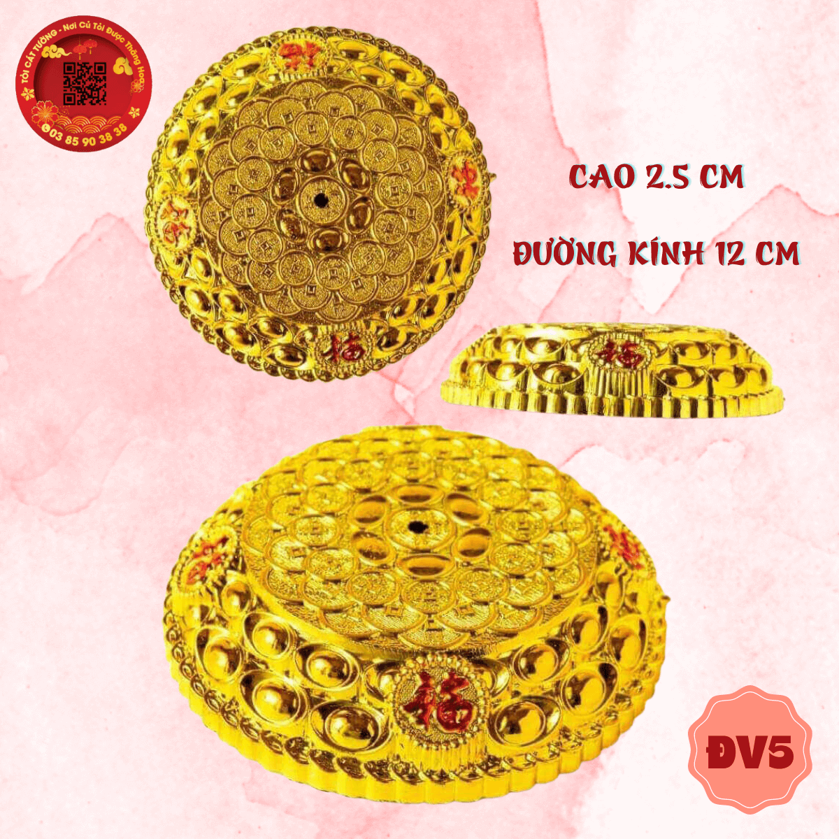 Set 10 đế vàng chữ phúc - TỎI CÁT TƯỜNG