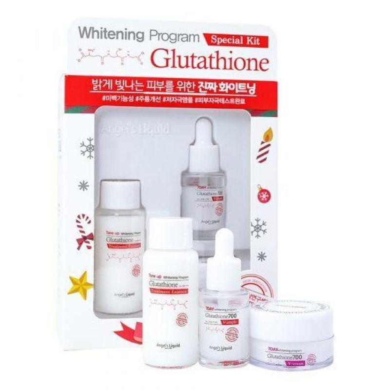Bộ Kit 3 Món Dưỡng Trắng Da, Làm Mờ Thâm Nám Chỉ Trong 7 Ngày Angels Liquid Whitening Program Glutathione Special Kit nhập khẩu