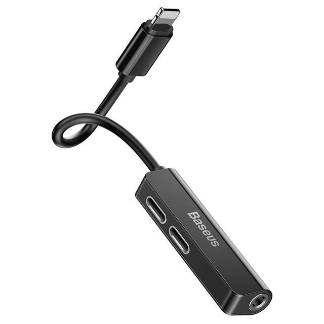 Cáp chuyển đổi Baseus L52 ra 2 đầu lightning + 3.5