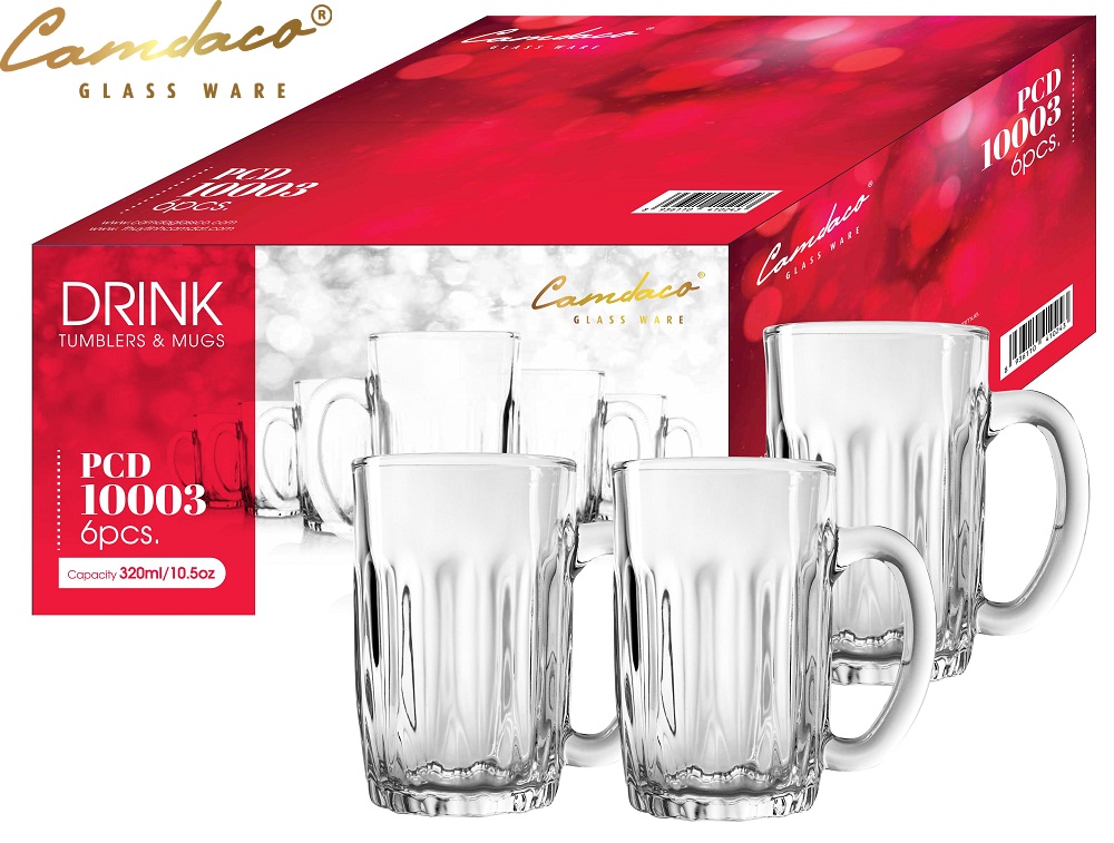 Bộ 12 Ly Cốc Thủy Tinh 130 Có Quai 320ml CAMDACO GLASS WARE PCD10003