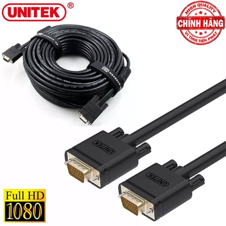 Cáp màn hình pc - dây vga 2 đầu unitek y-c506a - dài 10m - cho máy chiếu, màn hình lcd