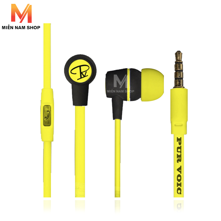Tai nghe nhạc Pur Voic F10 (Màu Vàng) có nút đàm thoại