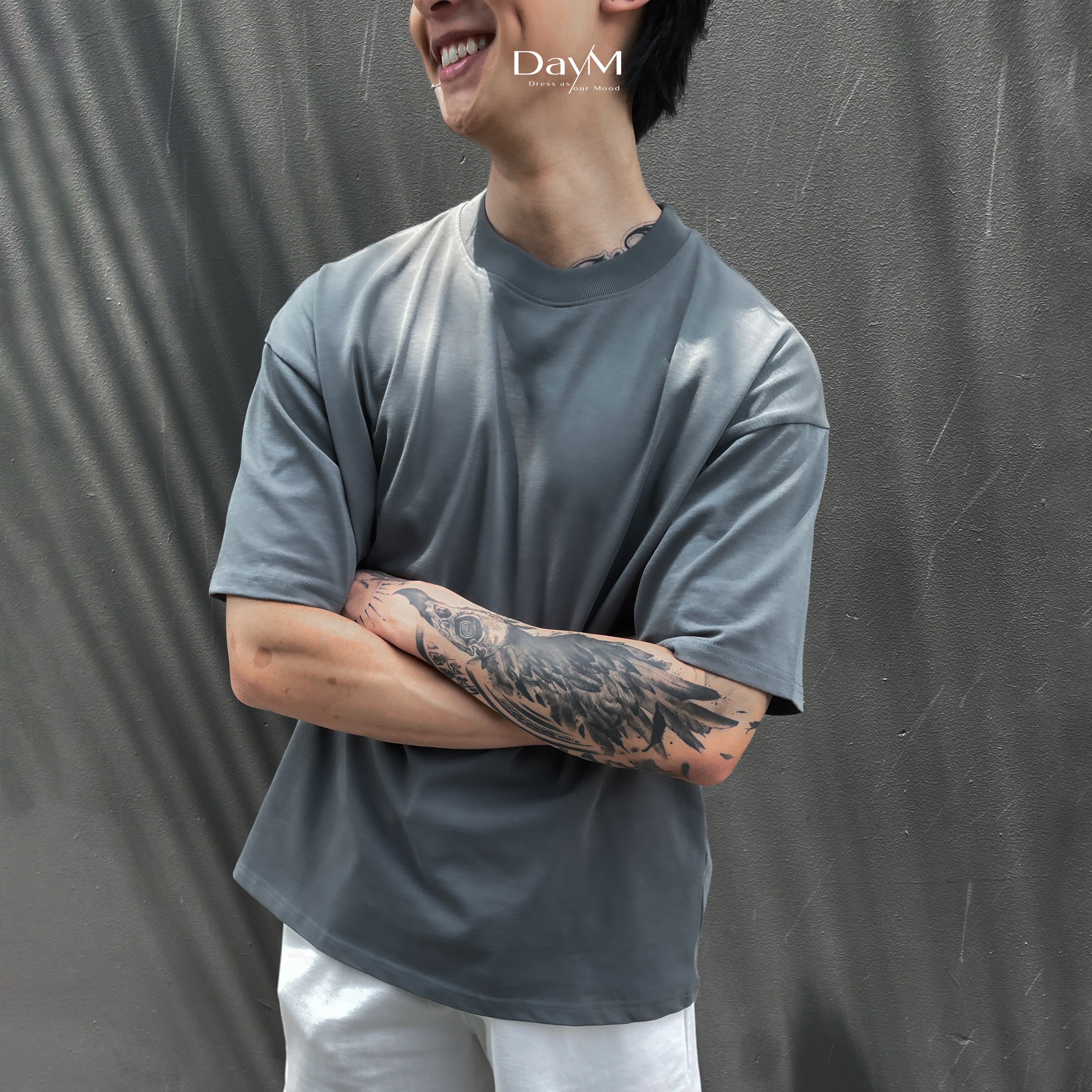Áo thun nam DayM | Basic Tee Version 2 - Form Âu, oversize, 100% cotton co giãn 2 chiều thoáng mát, 250gsm