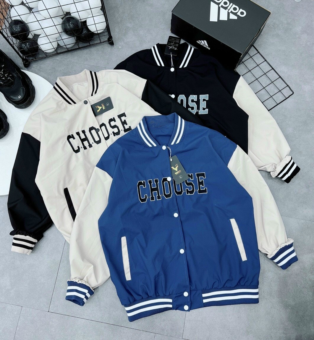 Áo khoác Bomber varsity jacket thương hiệu AZILA chát Gió chữ Thêu - BB18