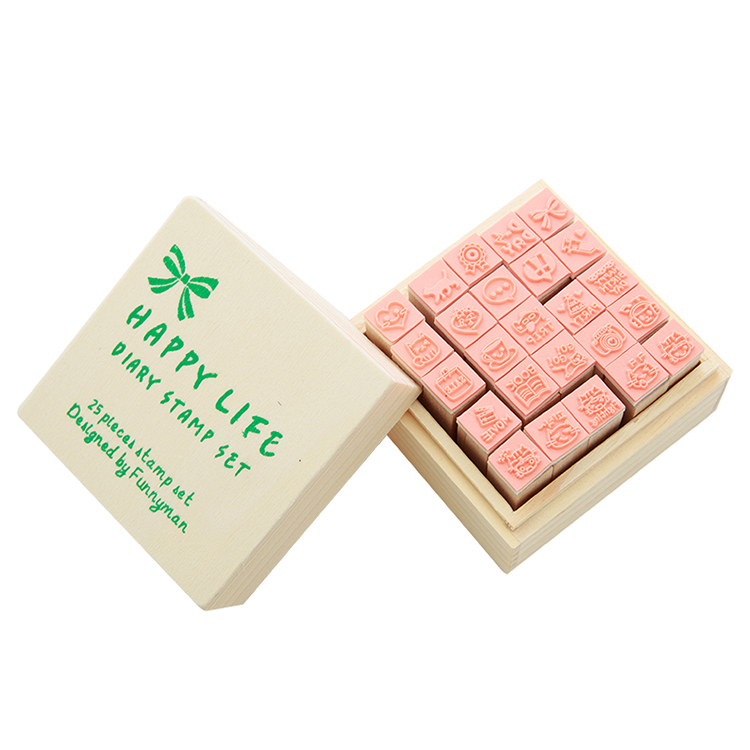 Bộ 25 con dấu gỗ Tình yêu Funny (Tặng mực in) - Gấu Trúc Phụ kiện