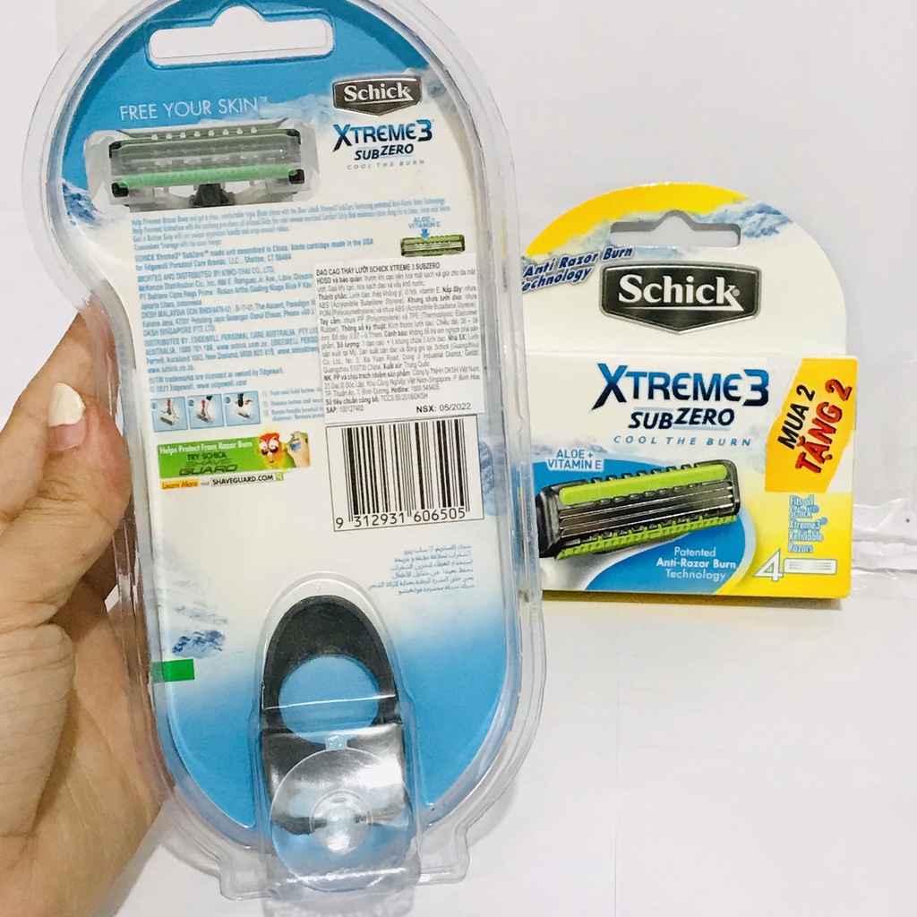 Dao Cạo/ lưỡi dao cạo Schick Xtreme3 4S Sub Zero