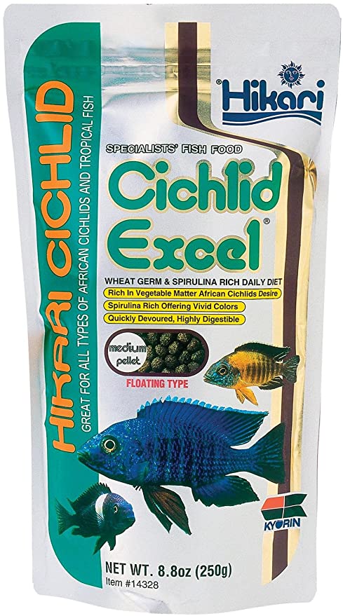 Thức ăn cho cá Ali hạt nổi Hikari Cichlid Excel 250gram bổ sung rau hổ trợ tiêu hóa