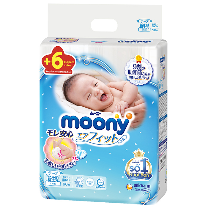 [HCM]TÃ DÁN MOONY (CỘNG MIẾNG) CÁC SIZE (NEWBORN 90+6 S84+6 M64+4 L54+4)