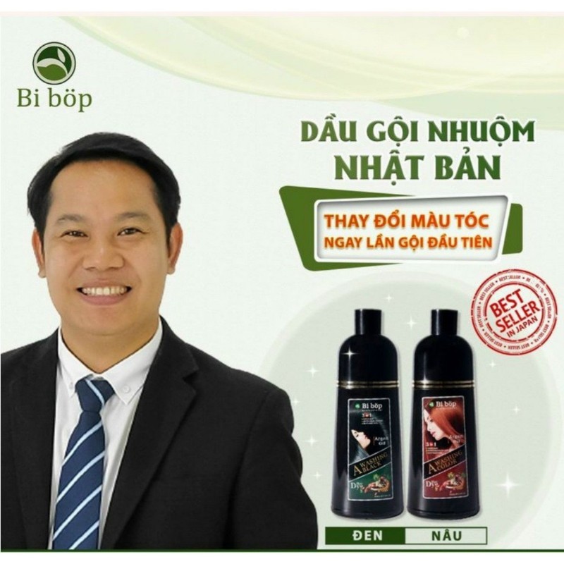 DẦU GỘI ĐEN, NÂU TÓC PHỦ BẠC BIBOP NHẬT BẢN 500ML