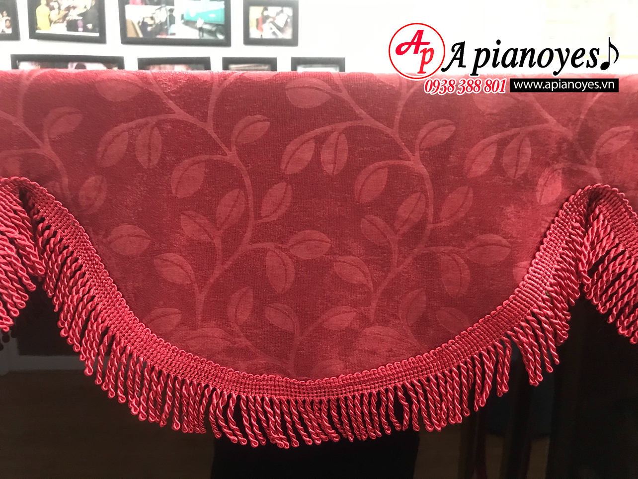 [HCM]Khăn phủ đàn piano cơ Gấm Đỏ Cao Cấp