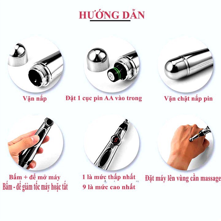 Bút Dò Huyệt, Bút Massage Châm Cứu, Thông Mạch Xung Điện Dr Pen W-921