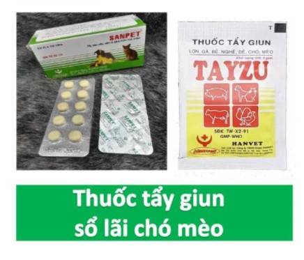 [Chính Hãng] Tẩy Giun Sán Chó Mèo Tayzu và Sanpet Hanvet 1viên/5Kg [1, 10, 100]