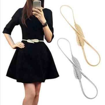 [HCM]Thắt Lưng Kim Loại Co Dãn Hình Chiếc Lá Vintage