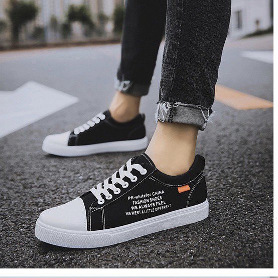 Giày sneaker thể thao nam Da Pu PFF Đính Tem Cam