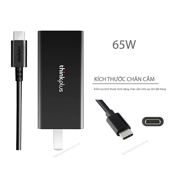 Sạc lenovo 65w 20v 3.25a type c thinkplus x280 x390 kèm hộp & 4x20z66646