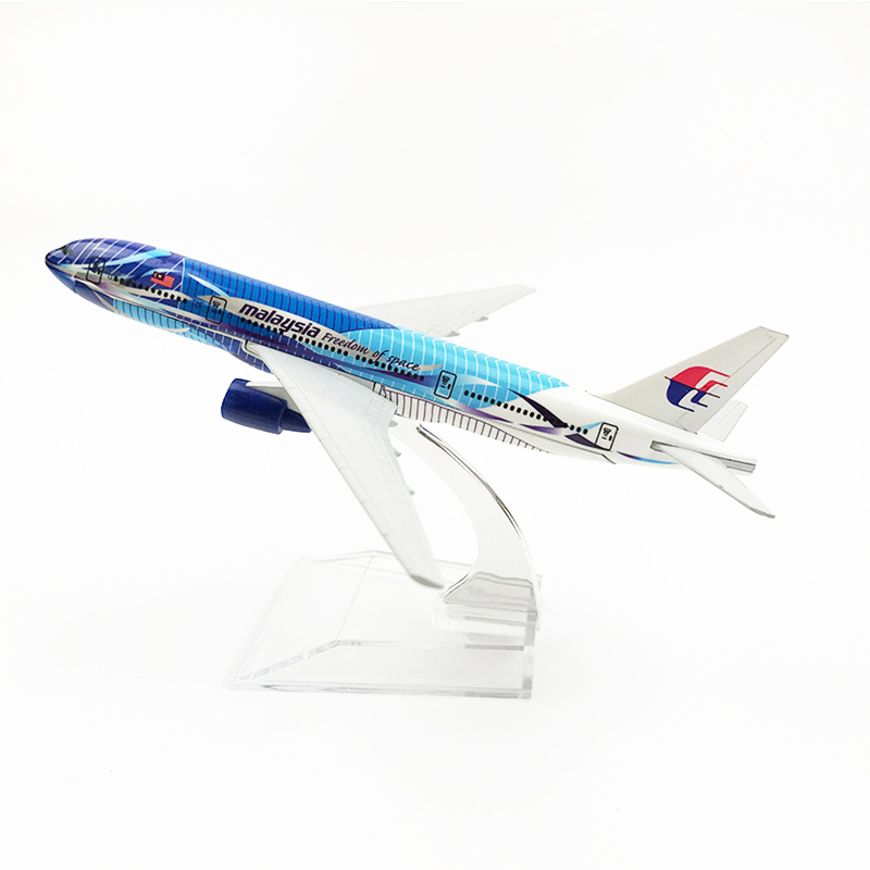 Mô hình máy bay Malaysia Airlines Seawave Boeing 777 bằng kim loại 16CM + đế trưng bày