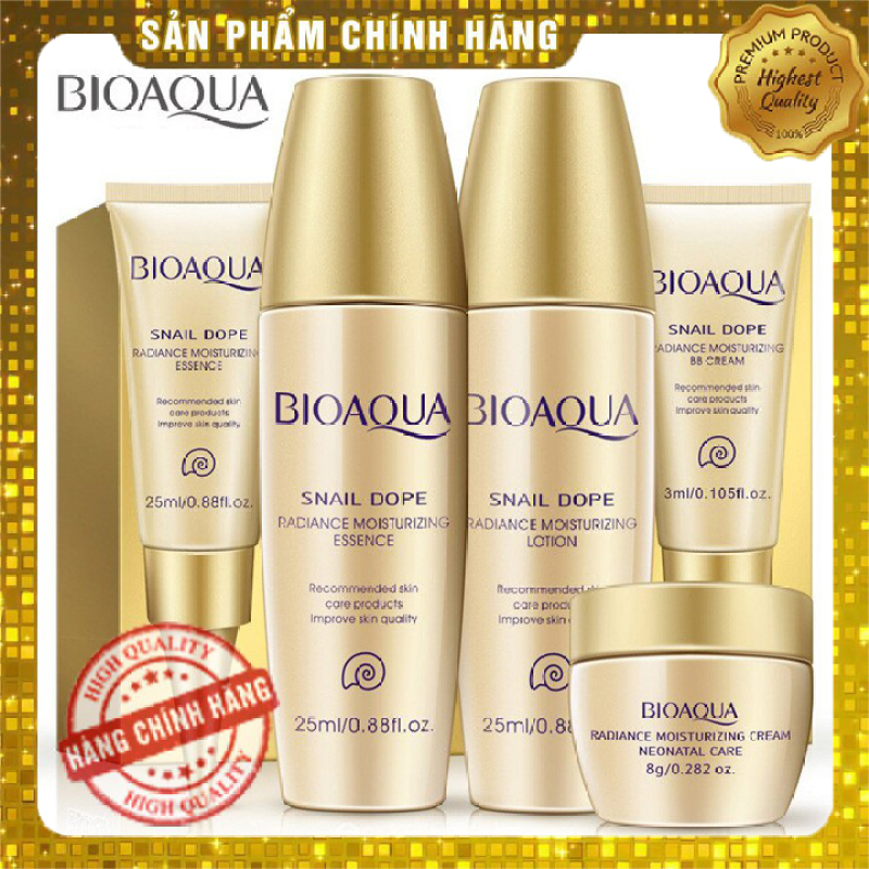 Bộ mỹ phẩm chăm sóc da/ Bộ dưỡng chăm sóc da/ Mỹ phẩm chăm sóc da/ Bộ kit chăm sóc da/ Bộ chăm sóc da chiết xuất ốc sên 5 Món Bioaqua giá rẻ