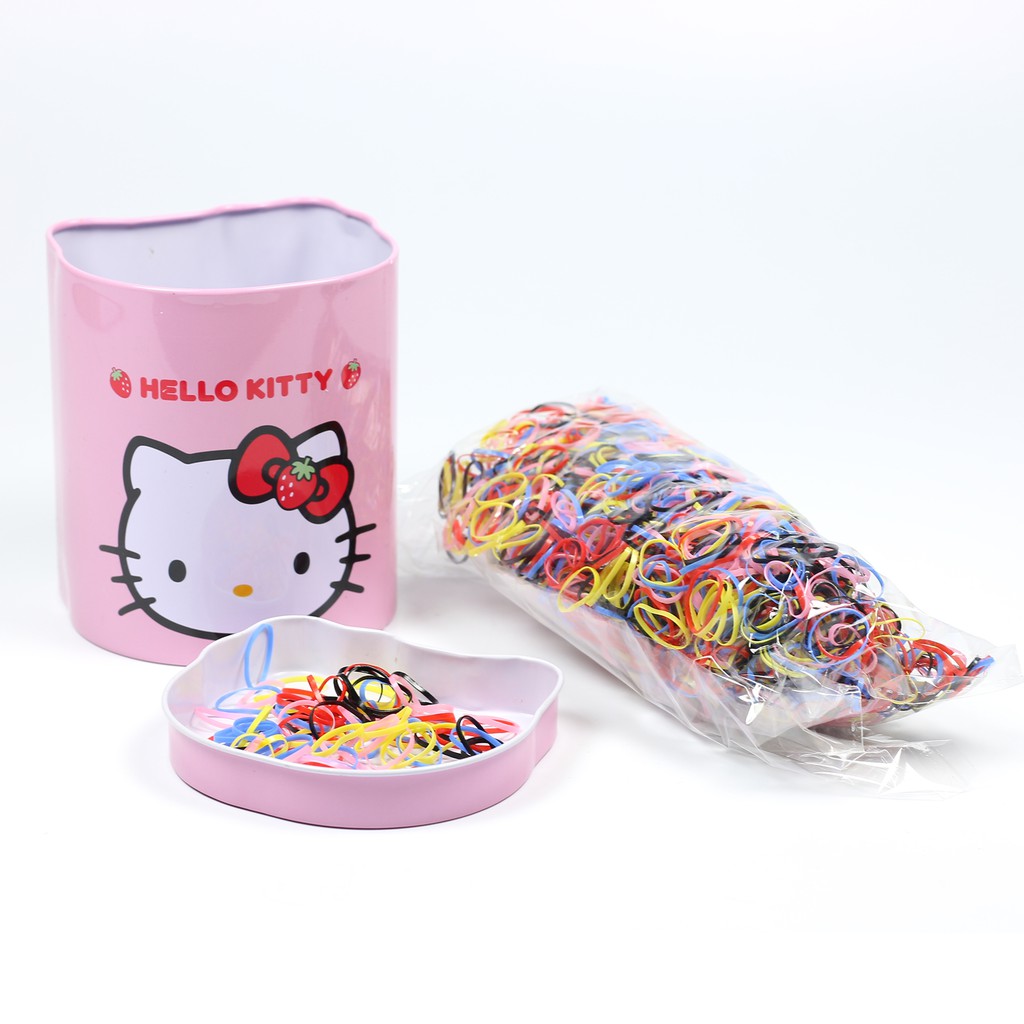 Hộp 2000 chiếc dây chun buộc tóc Hello Kitty dễ thương cho bé