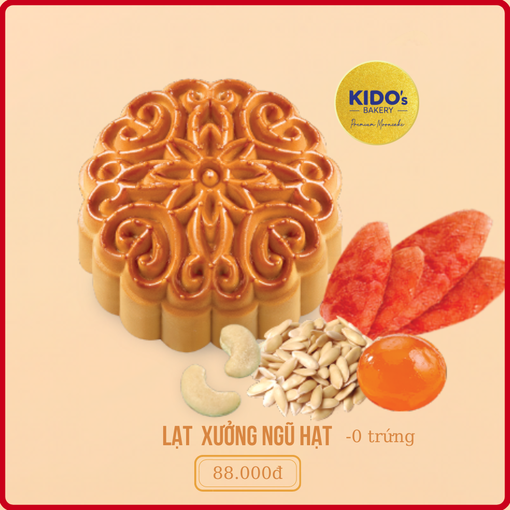 [GIAO 2H HCM]  Bánh Trung Thu KIDO’s Bakery Thu Như Ý - Đỏ (hộp 4 bánh 150g)